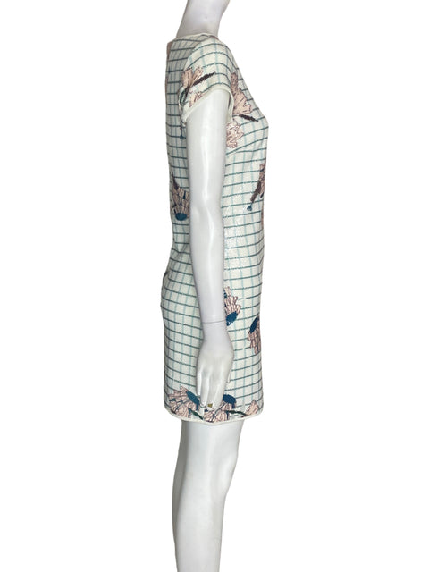 Vestido Adolfo Dominguez Manga corta Estampado Blanco - Talla 34