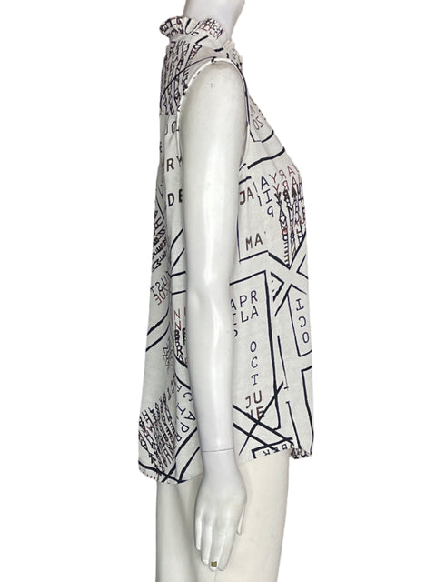 Blusa Nic+zoe Estampado Sin mangas Blanco - Talla S