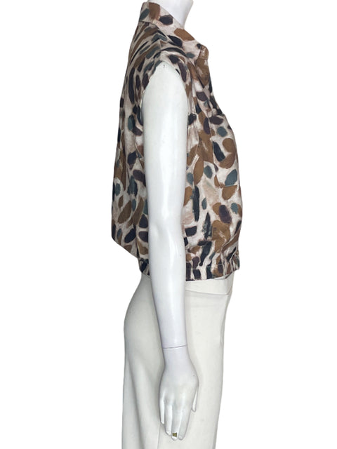 Blusa Ivy District Estampado Sin mangas Marrón - Talla S