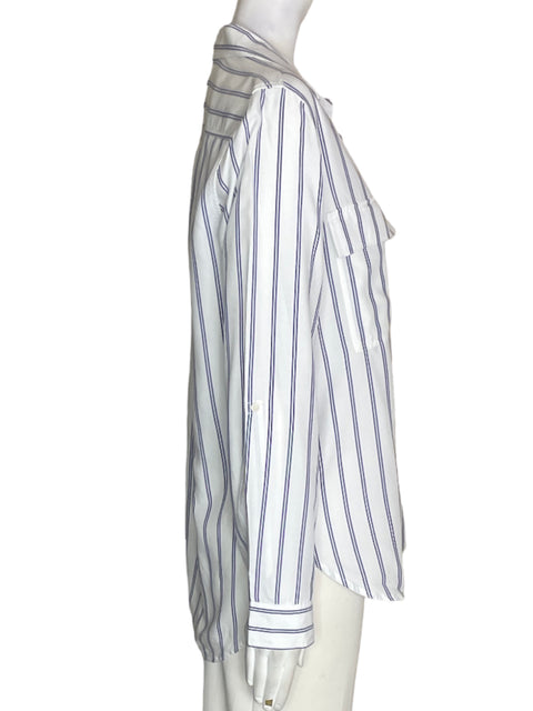Camisa Babaton Rayas Botones Azul - Talla S