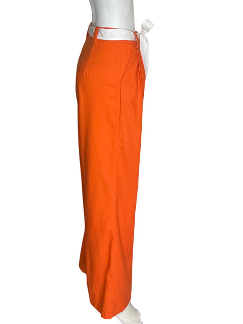 Pantalón Tesoro Tps Recto Palazo Naranja - Talla S