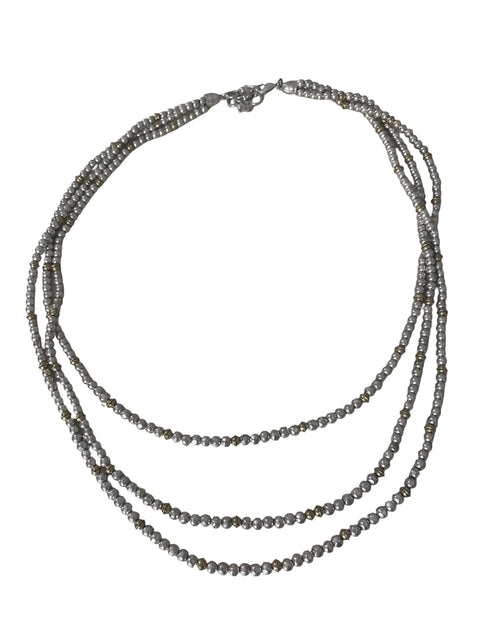 Collar Tesoro Tps Cadena 3 Pedreria Plateado - Talla U