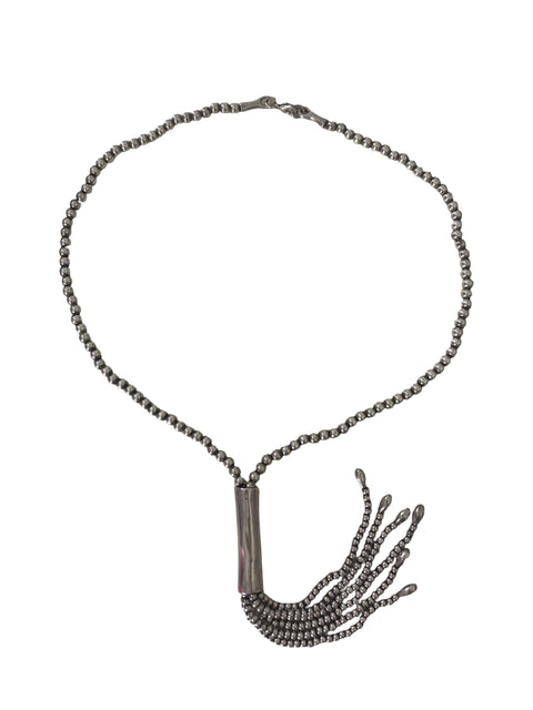 Collar Uno De 50 Pedreria Flecos Plateado - Talla U