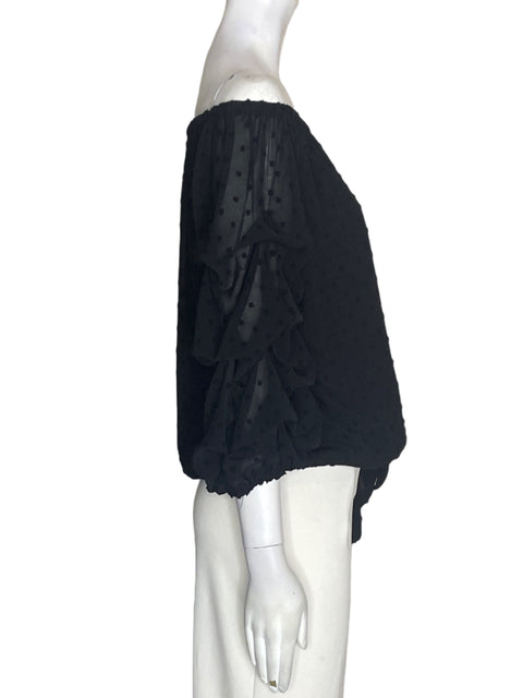 Blusa Vince Camuto Abullonado Outshoulders Negro - Talla S