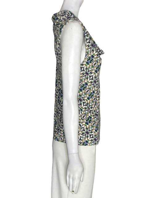 Blusa Tahari Estampado Sin mangas Verde - Talla 6
