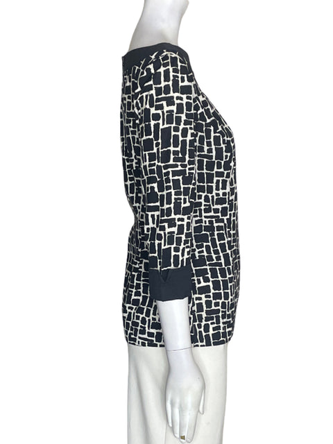 Blusa Ann Taylor Cuello redondo Estampado Negro - Talla 4