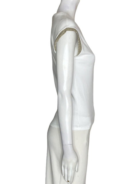 Blusa Zara Cuello redondo Sin mangas Blanco - Talla S