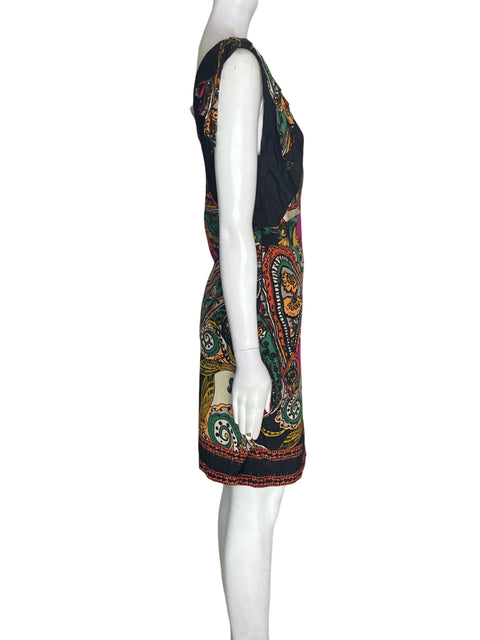 Vestido Yoana Baraschi de Seda Estampado Sin mangas Negro - Talla 4