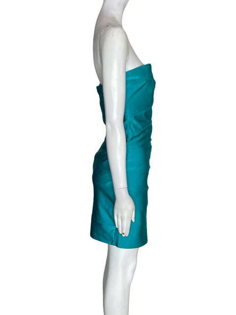 Vestido De Fiesta Rubber Ducky Strapless Mini Verde - Talla M
