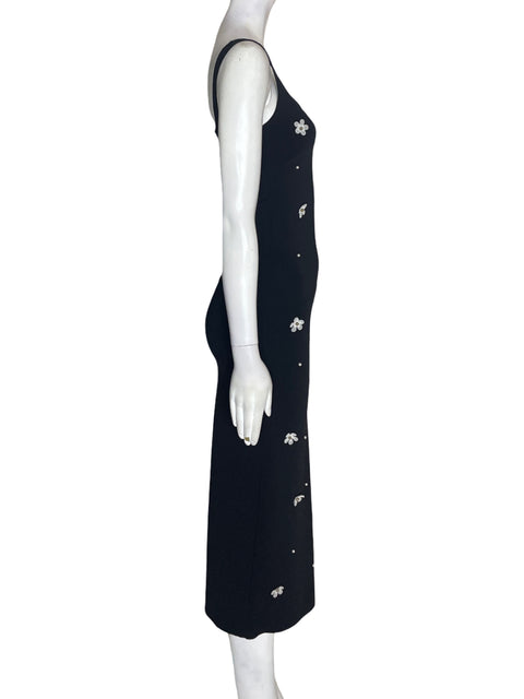 Vestido Zara Apliques Tiras Negro - Talla S