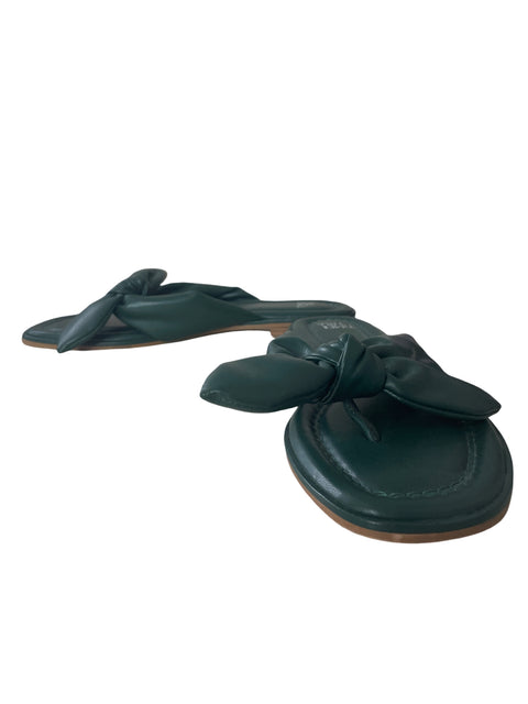 Sandalia Time And Tru Tiras Lazo Verde - Talla 7