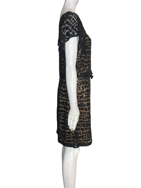 Vestido Phoebe Couture Lentejuelas Midi Negro - Talla 8