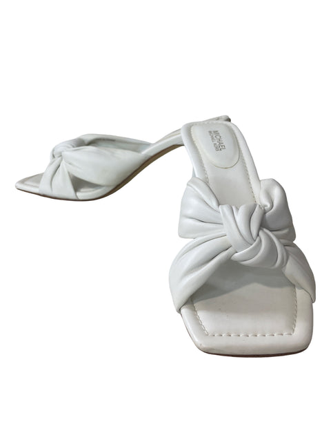 Sandalia Michael Kors Tiras Tacón medio Blanco - Talla 8.5