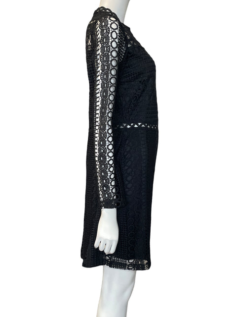 Vestido Twentyfourseven Tejido Encaje Manga larga Negro - Talla L