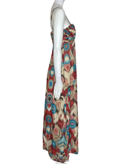 Vestido Laundry By Shelli Segal Tiras Maxi Marrón - Talla 2