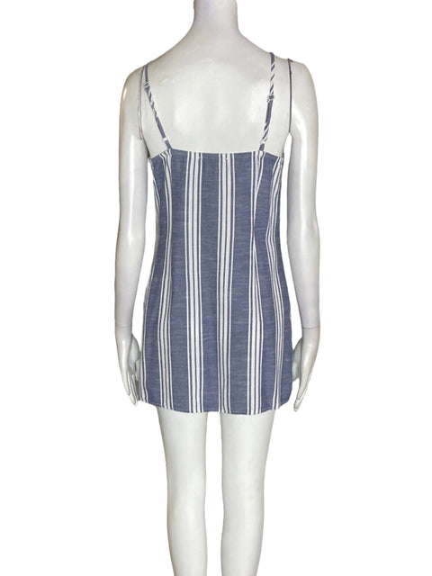 Vestido Derek Heart de Algodón Botones Tiras Azul - Talla S