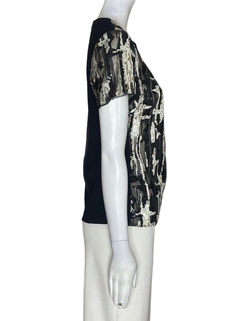 Blusa Bcbg Estampado Manga corta Negro - Talla S
