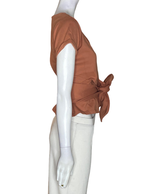 Blusa Padova Cruzado Manga corta Marrón - Talla XS
