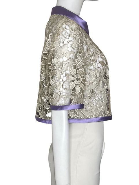 Chaleco Gloria Estellés Bordado Encaje Beige - Talla 48