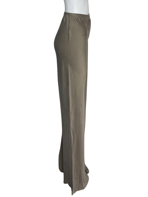 Pantalón Eaves de Seda Elastico Recto Verde - Talla M