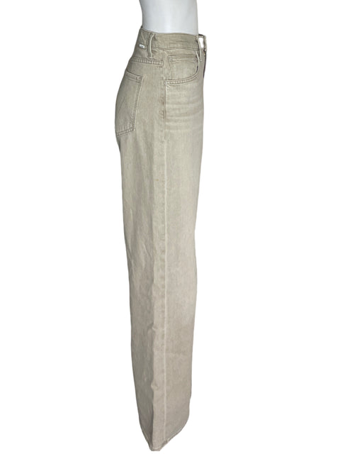 Pantalón Mother Superior Recto Wide-leg Beige - Talla 28