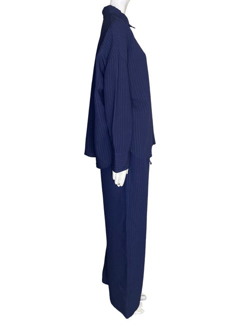 Conjunto Zara Pantalón/camisa Manga larga Azul - Talla L
