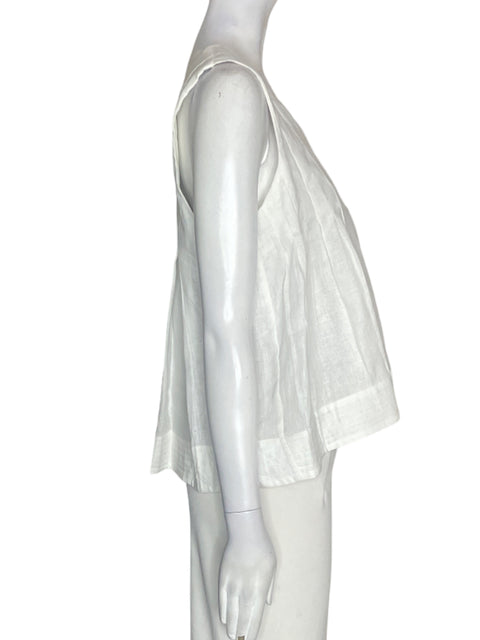 Blusa La Etitia de Lino Tiras Suelto Blanco - Talla M