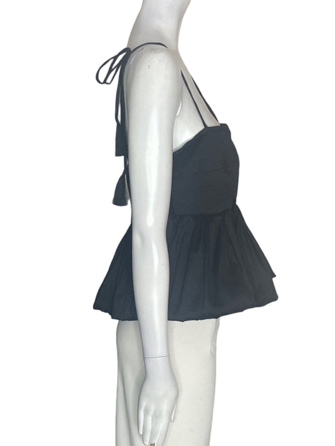 Blusa Eugenia Fernandez Tiras Globo Negro - Talla M