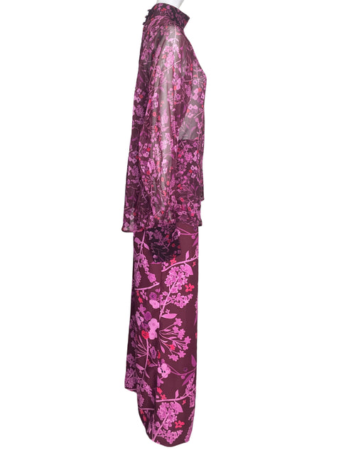 Conjunto Kleid Pantalón/blusa Floral Rosado - Talla M