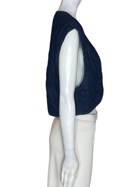 Chaleco Zara de Algodón Abierto Sin mangas Azul - Talla M
