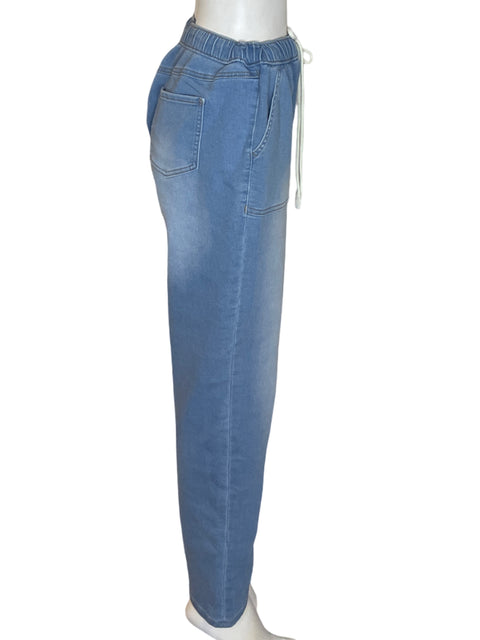 Pantalón Leo&nicole de Algodón Recto Bolsillo Azul - Talla 8