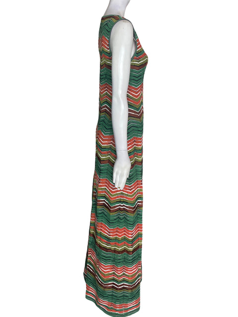 Vestido Missoni Sin mangas Rayas Verde - Talla 42