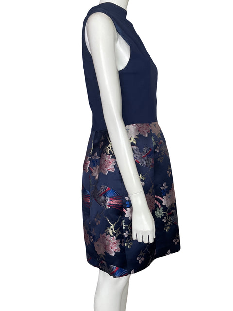 Vestido Ted Baker de Viscosa Mini Estampado Sin mangas Azul - Talla S