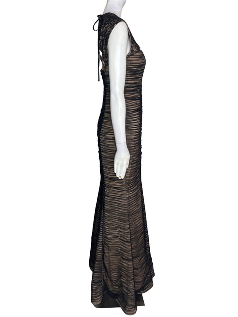 Vestido De Fiesta Js Collections Maxi Transparente Negro - Talla S