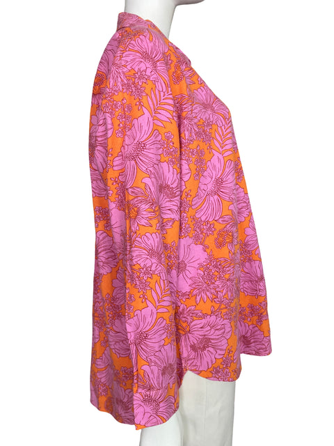 Camisa Universal Thread de Lino Manga larga Naranja - Talla L
