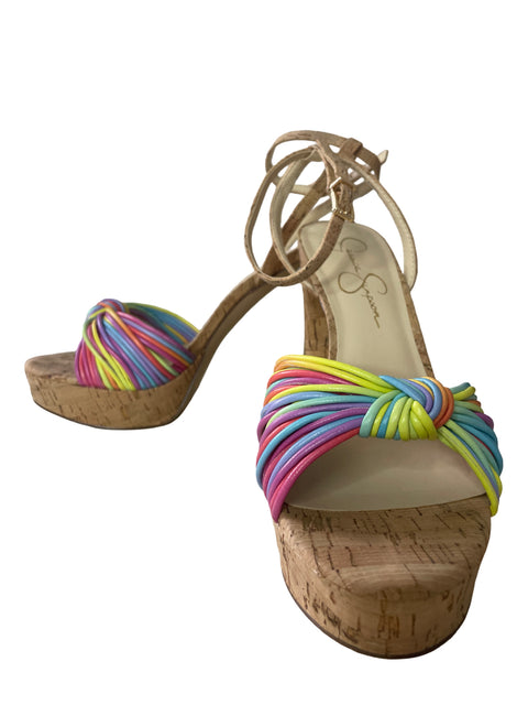 Sandalia Jessica Simpson Tiras Punta abierta Beige - Talla 8.5