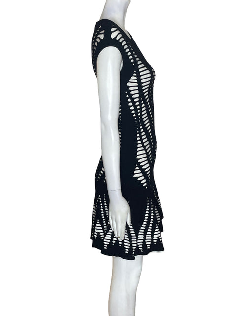 Vestido Rvn Troquelado Mini Negro - Talla S