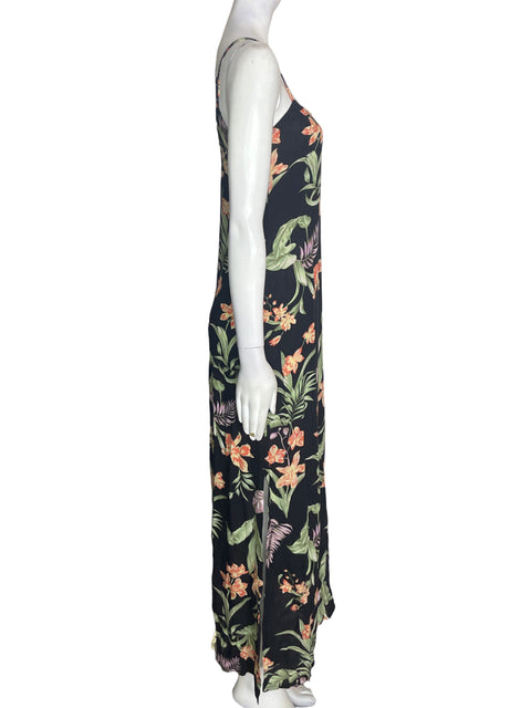 Vestido Roxy de Viscosa Tiras Maxi Negro - Talla XS