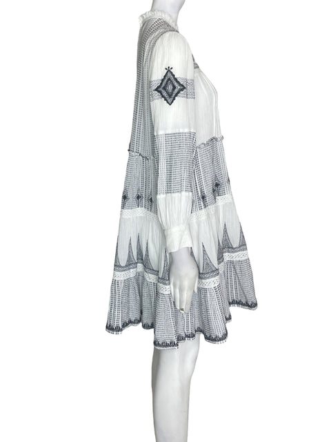Vestido Tesoro Tps de Algodón Manga larga Midi Blanco - Talla S