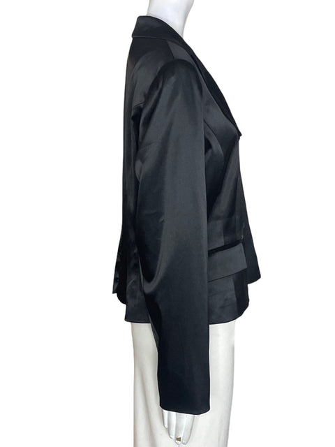 Blazer Nine West Satinado Botones Negro - Talla 12