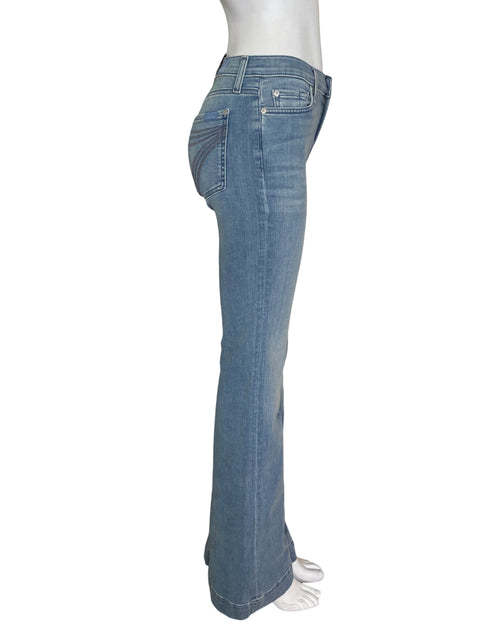 Jean 7 For Al Mankind de Algodón Wide-leg Recto Azul - Talla 26