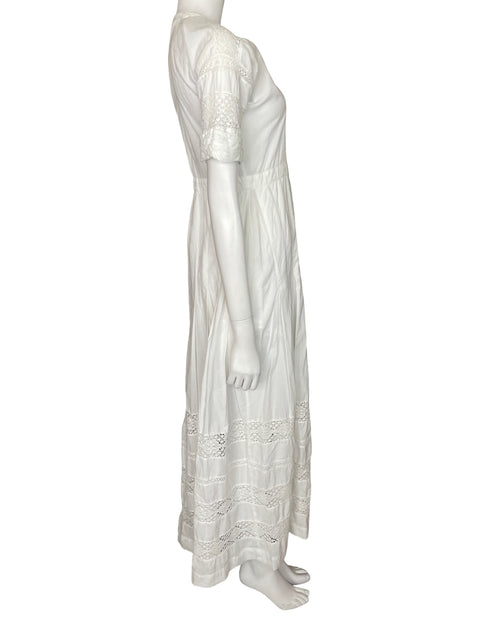 Vestido Loveshachkfancy de Algodón Maxi Encaje Blanco - Talla XS
