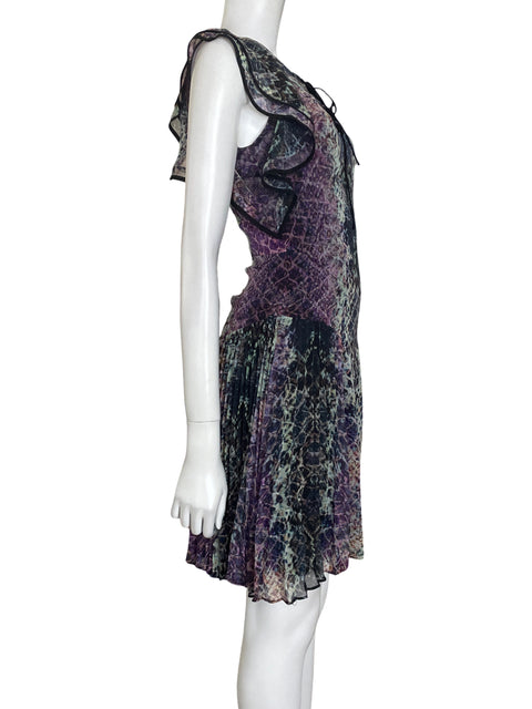 Vestido Karen Millen Midi Estampado piel de serpiente Morado - Talla 4