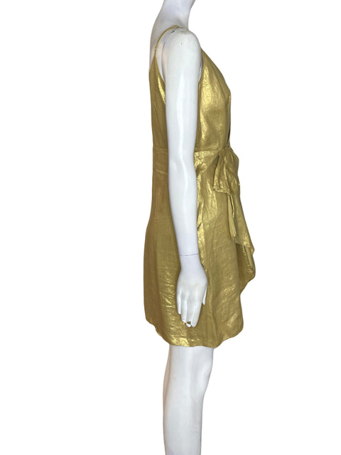 Vestido Sandro Tiras Mini Dorado - Talla S