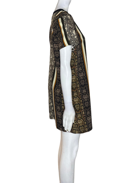 Vestido Studio F Manga corta Mini Marrón - Talla 4