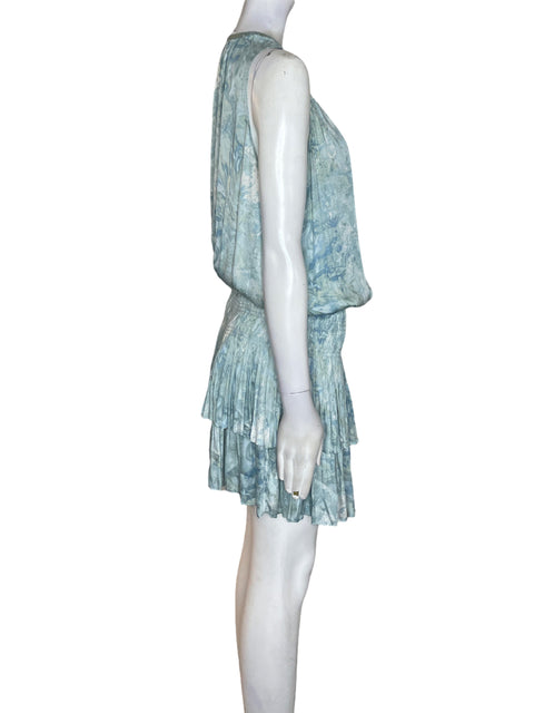 Vestido Current Air Estampado Plisado Azul - Talla M