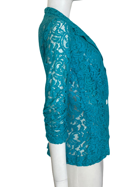 Blusa Karen Kane de Algodón Encaje Mangas fruncidas Azul - Talla XS