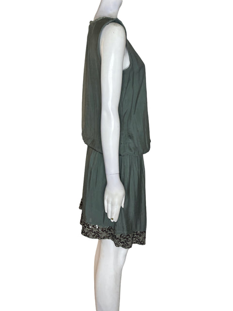 Vestido Italia de Viscosa Sin mangas Suelto Verde - Talla S
