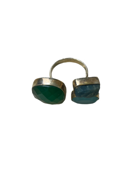 Anillo Tesoro Tps Piedra Onix Verde - Talla U
