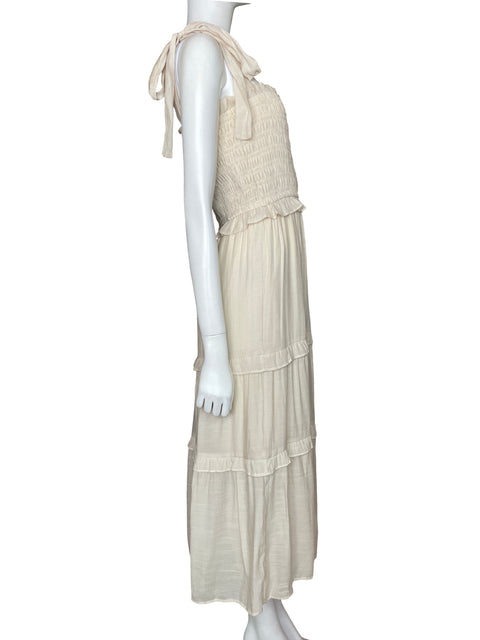 Vestido Love Tree Fluido Midi Beige - Talla M